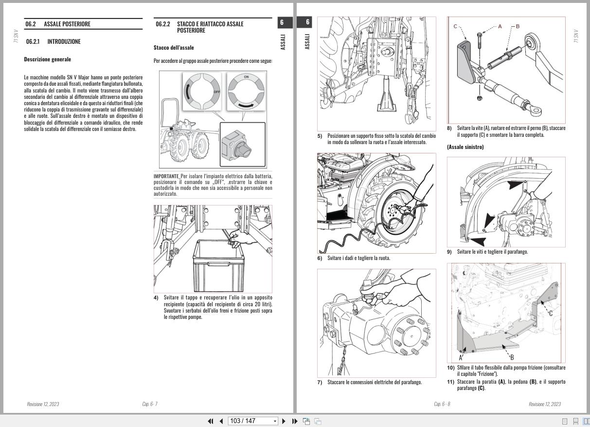 Antonio Carraro Tractor Series Major SN5800V Axles Workshop Manual 47309180 IT (2)