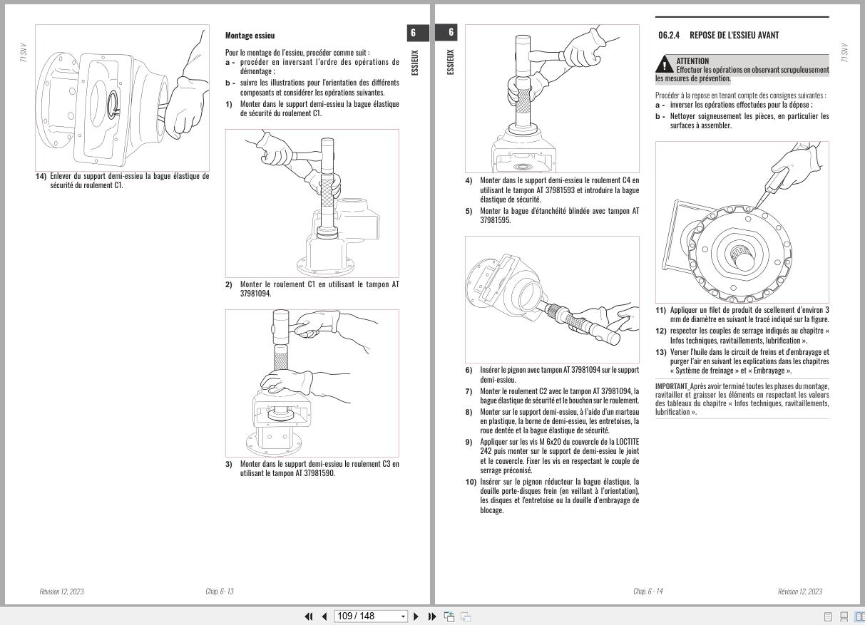 Antonio Carraro Tractor Series Major SN5800V Axles Workshop Manual 47309181 FR (3)