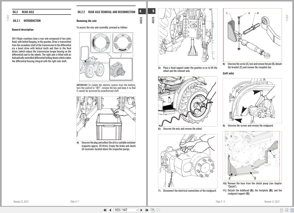 Antonio Carraro Tractor Series Major SN5800V Axles Workshop Manual 47309183 EN (2)
