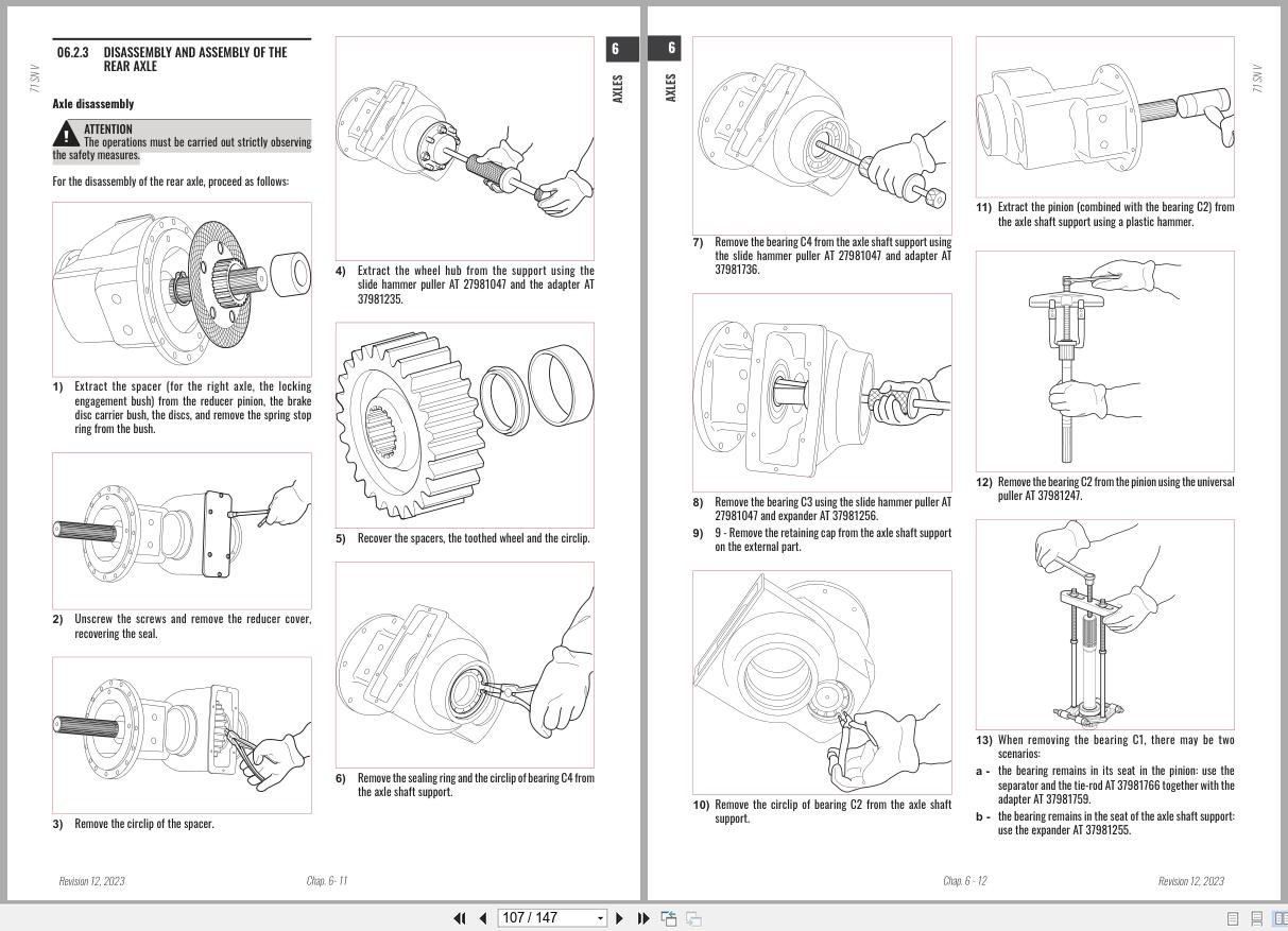 Antonio Carraro Tractor Series Major SN5800V Axles Workshop Manual 47309183 EN (3)