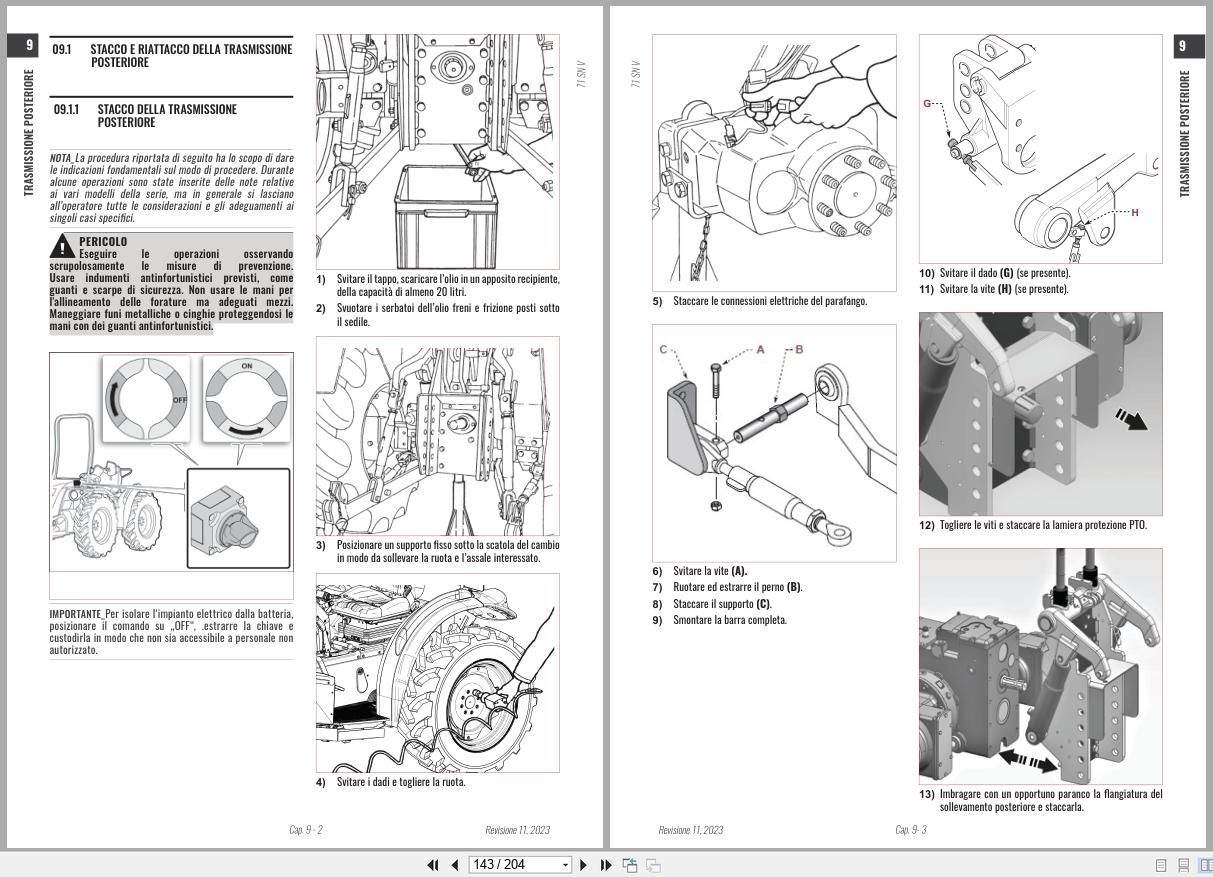 Antonio Carraro Tractor Series Major SN5800V Engine Transmission Workshop Manual 47308160 IT (2)
