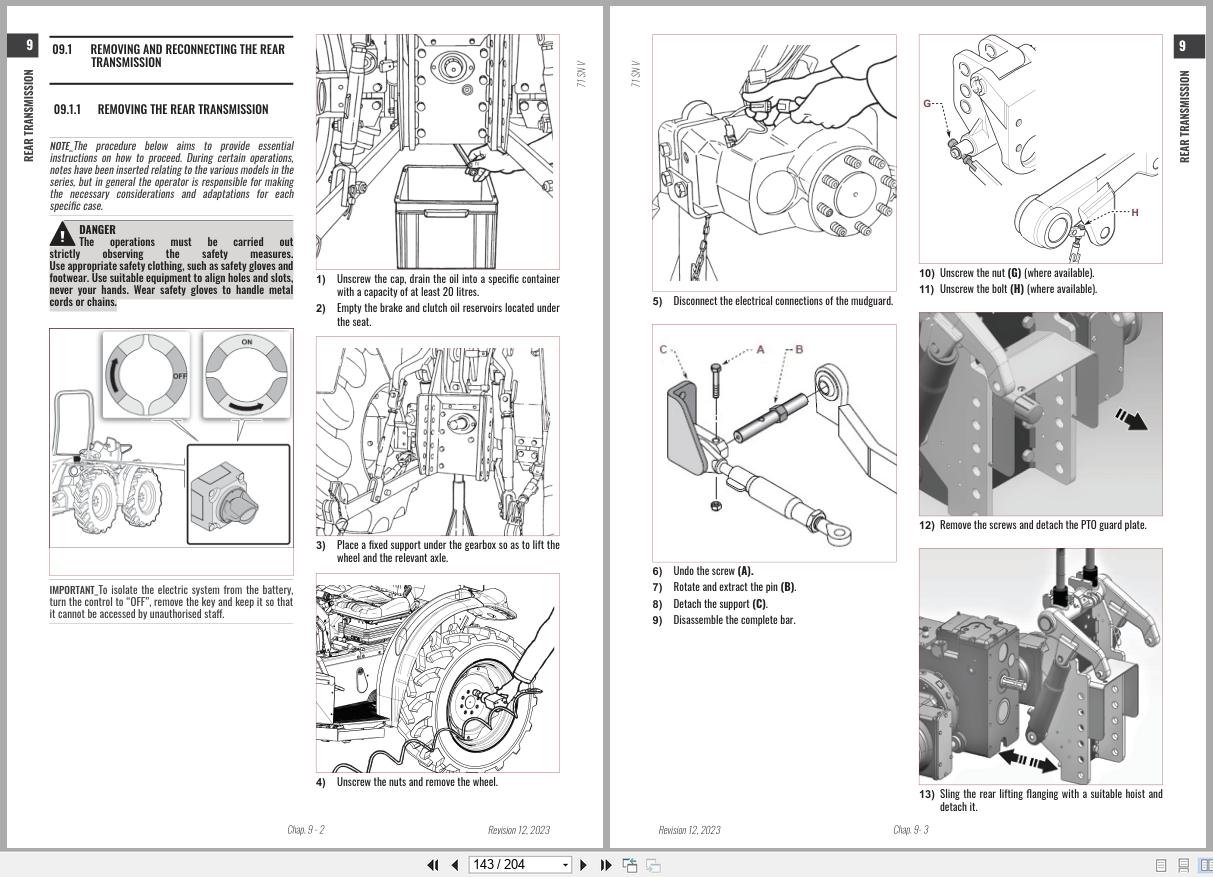 Antonio Carraro Tractor Series Major SN5800V Engine Transmission Workshop Manual 47308163 EN (2)