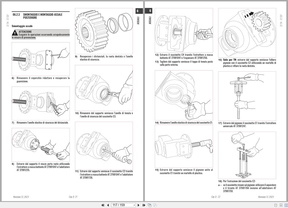 Antonio Carraro Tractor Series Major TC5800F TN5800 Axles Workshop Manual 47309190 IT (3)