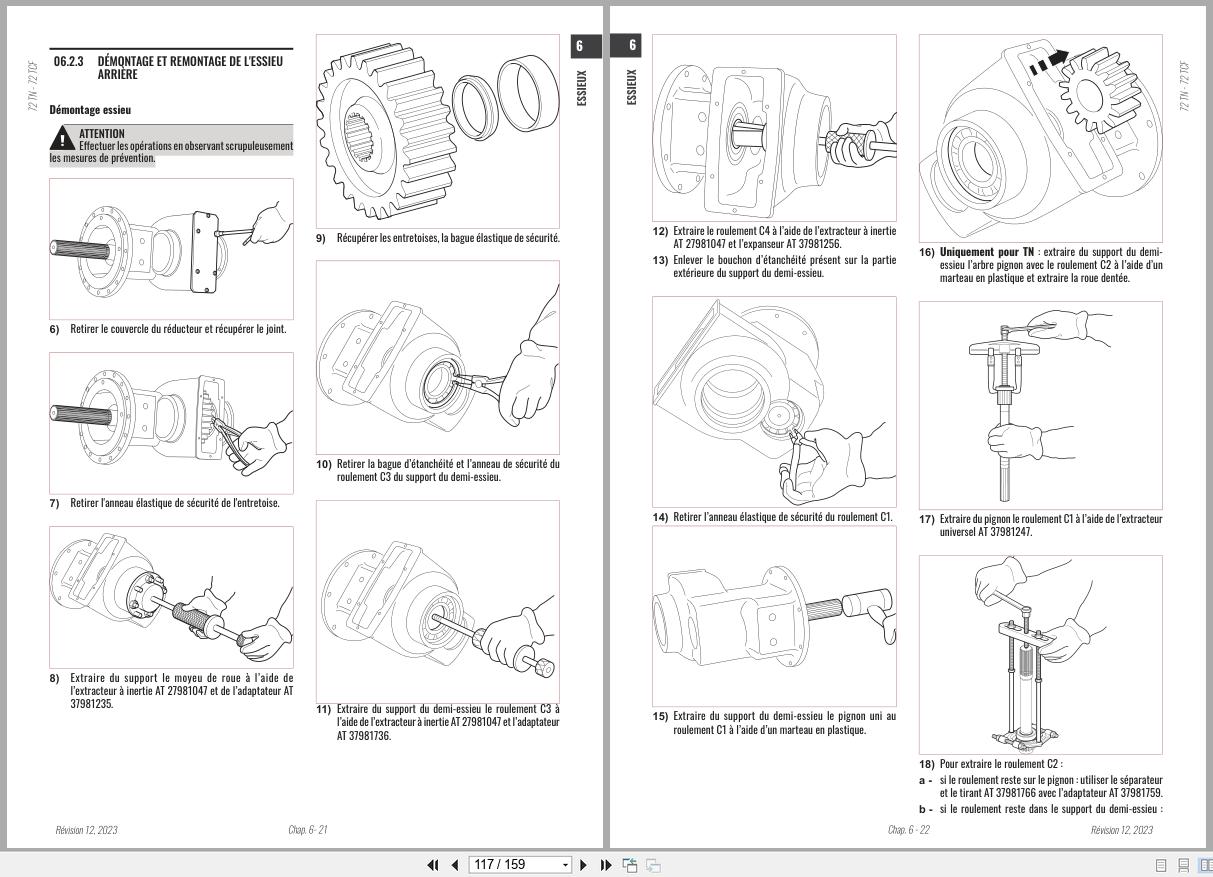 Antonio Carraro Tractor Series Major TC5800F TN5800 Axles Workshop Manual 47309191 FR (3)