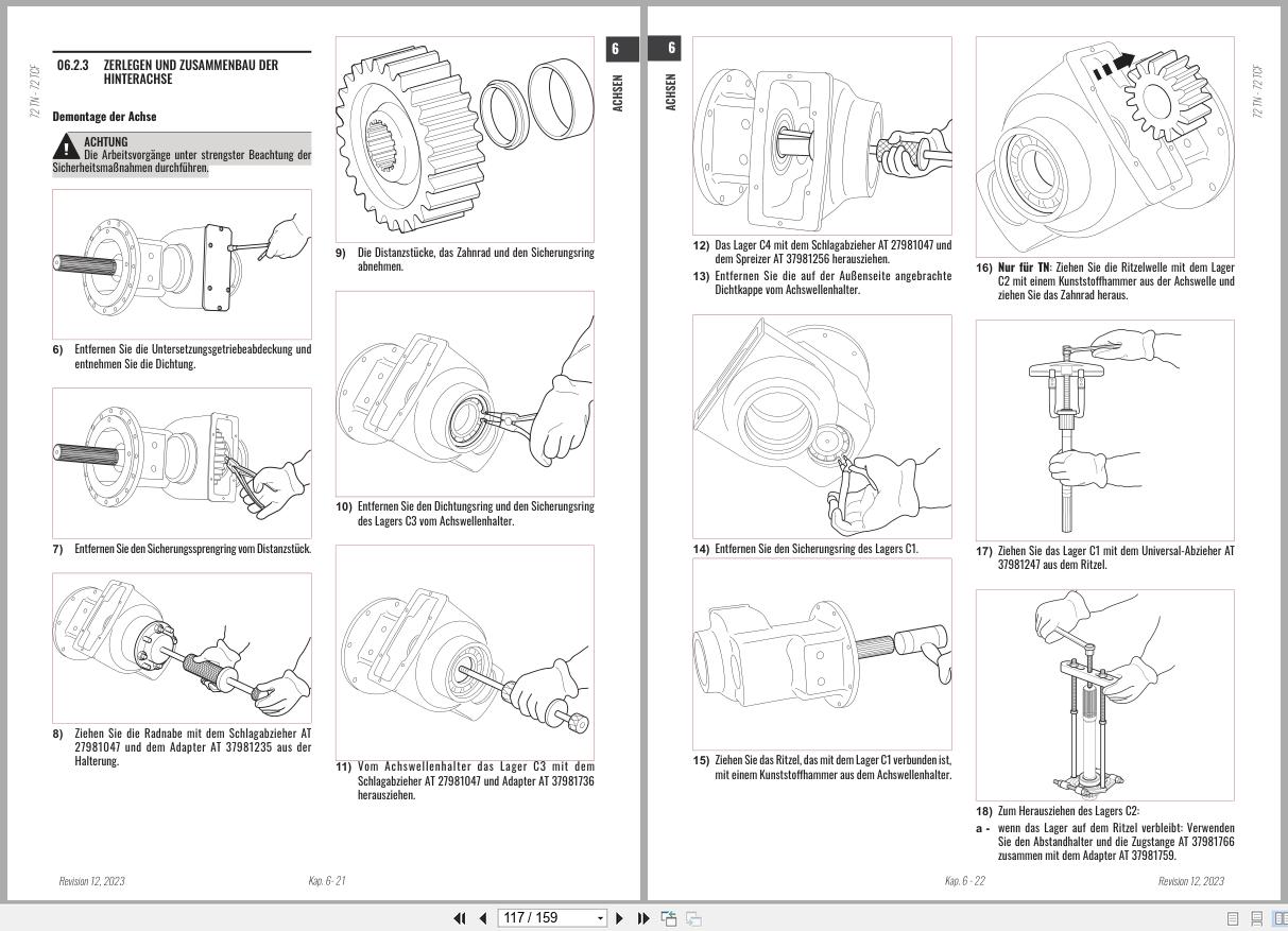 Antonio Carraro Tractor Series Major TC5800F TN5800 Axles Workshop Manual 47309192 DE (3)