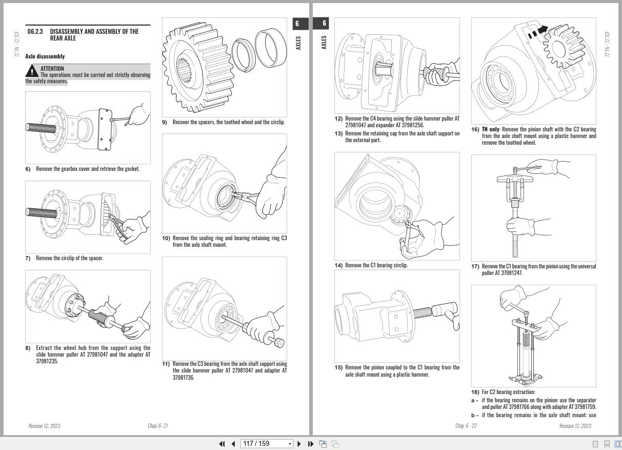 Antonio Carraro Tractor Series Major TC5800F TN5800 Axles Workshop Manual 47309193 EN (3)
