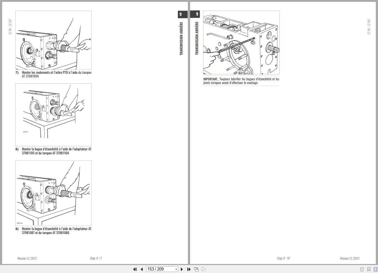 Antonio Carraro Tractor Series Major TC5800F TN5800 Engine Transmission Workshop Manual 47308171 FR (3)