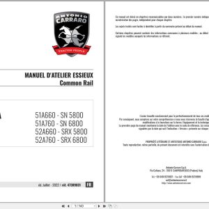 Antonio Carraro Tractor Series TORA SN5800 to SRX6800 Axles Workshop Manual 47309031 FR (1)