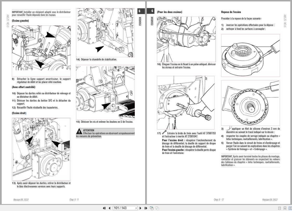 Antonio Carraro Tractor Series TORA SN5800 to SRX6800 Axles Workshop Manual 47309031 FR (3)
