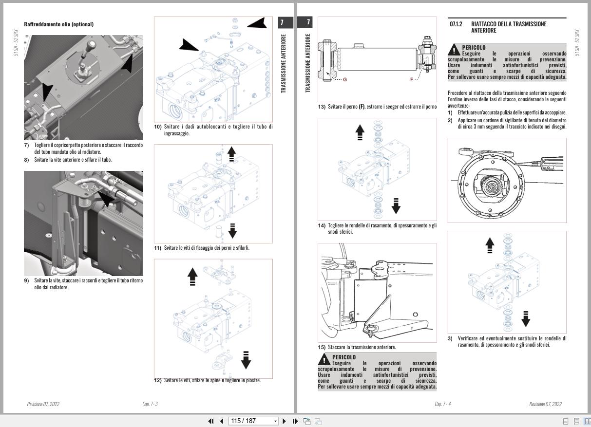 Antonio Carraro Tractor Series TORA SN5800 to SRX6800 Engine Transmission Workshop Manual 47308030 IT (3)