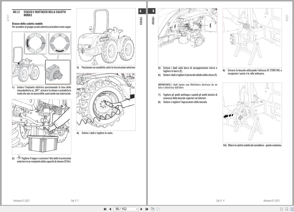Antonio Carraro Tractor Series TORA TC5800F TC6800F Axles Workshop Manual 47309070 IT (2)