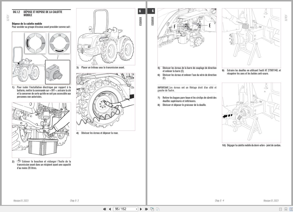 Antonio Carraro Tractor Series TORA TC5800F TC6800F Axles Workshop Manual 47309071 FR (2)