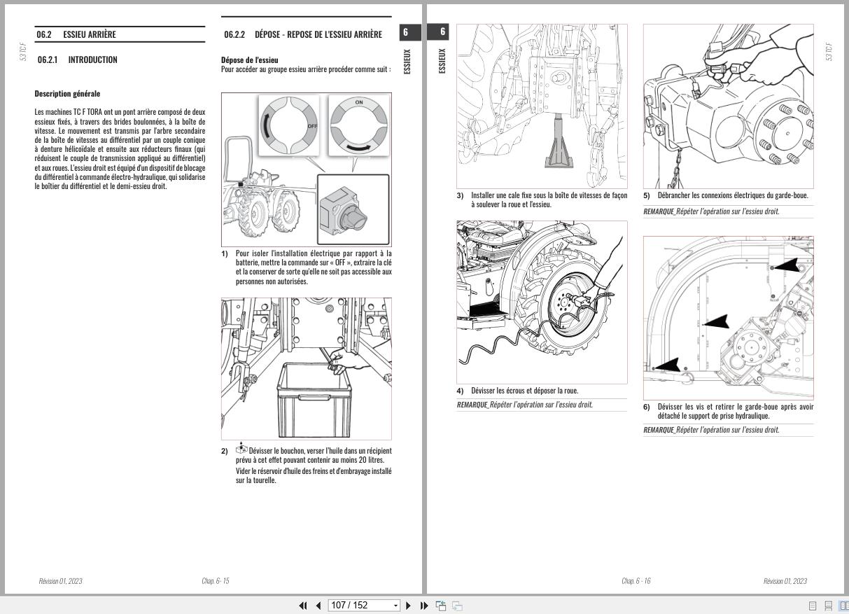 Antonio Carraro Tractor Series TORA TC5800F TC6800F Axles Workshop Manual 47309071 FR (3)