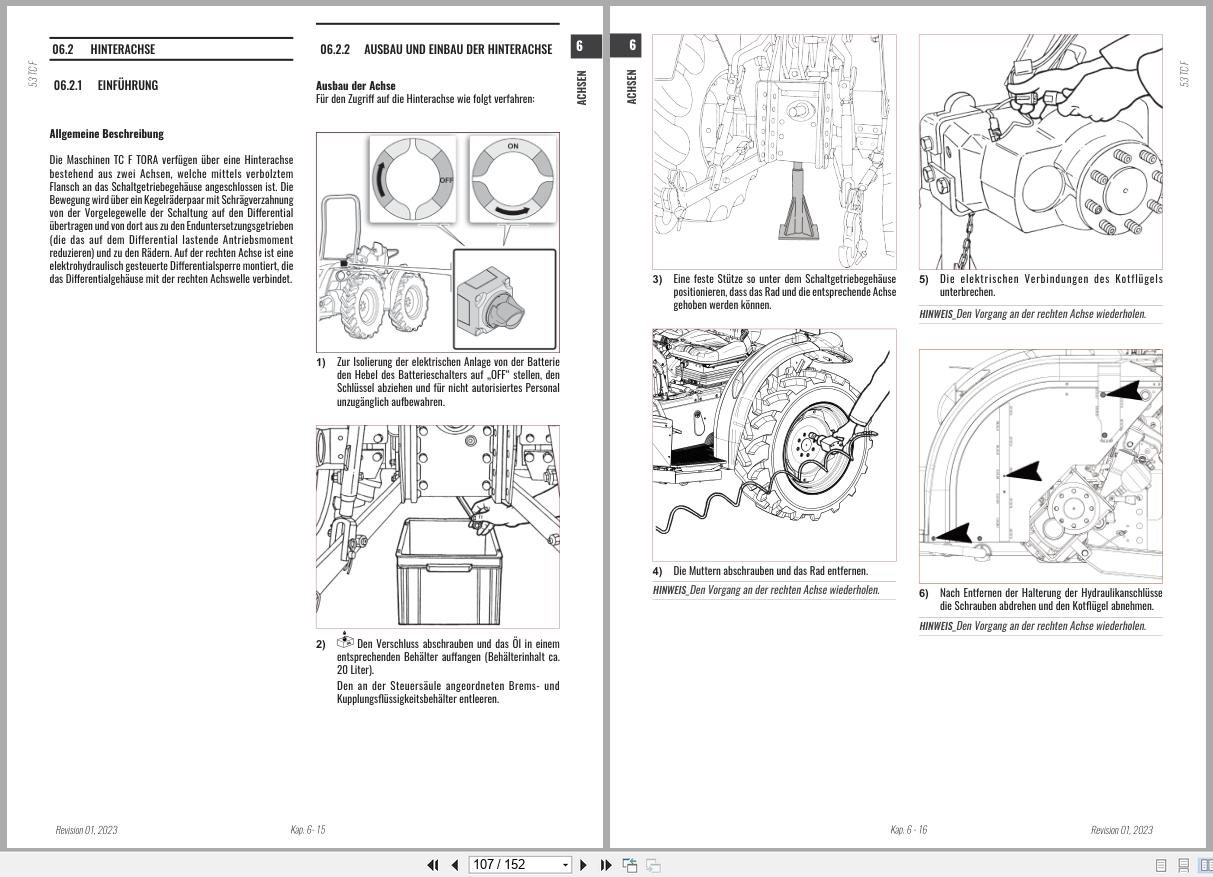 Antonio Carraro Tractor Series TORA TC5800F TC6800F Axles Workshop Manual 47309072 DE (3)