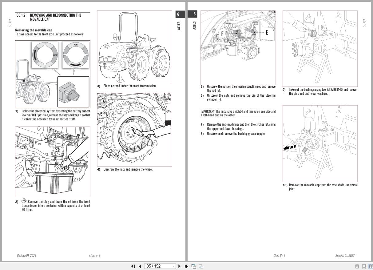 Antonio Carraro Tractor Series TORA TC5800F TC6800F Axles Workshop Manual 47309073 EN (2)