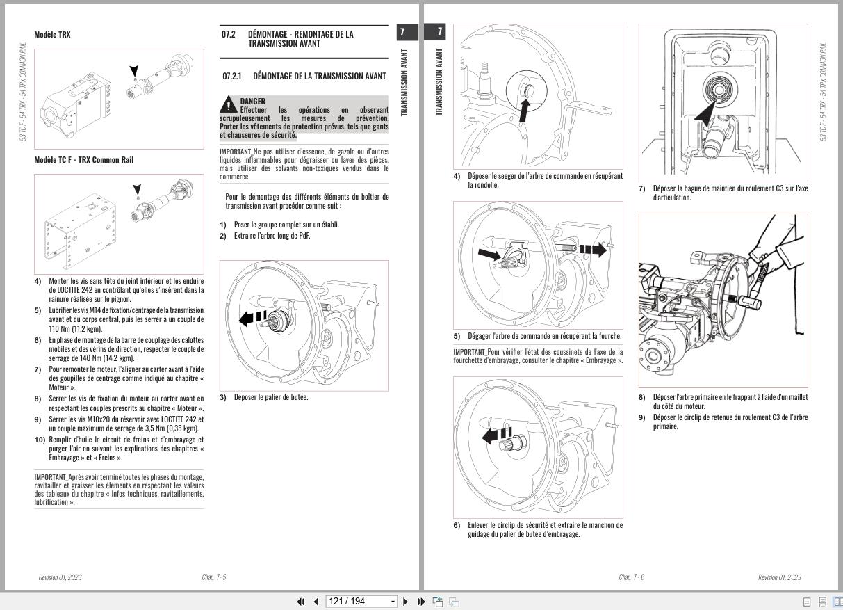 Antonio Carraro Tractor Series TORA TC5800F TC6800F Engine Transmission Workshop Manual 47308071 FR (3)