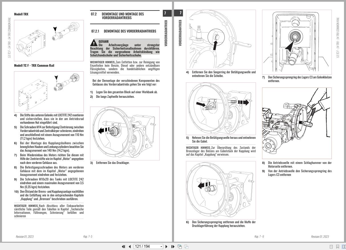 Antonio Carraro Tractor Series TORA TC5800F TC6800F Engine Transmission Workshop Manual 47308072 DE (3)