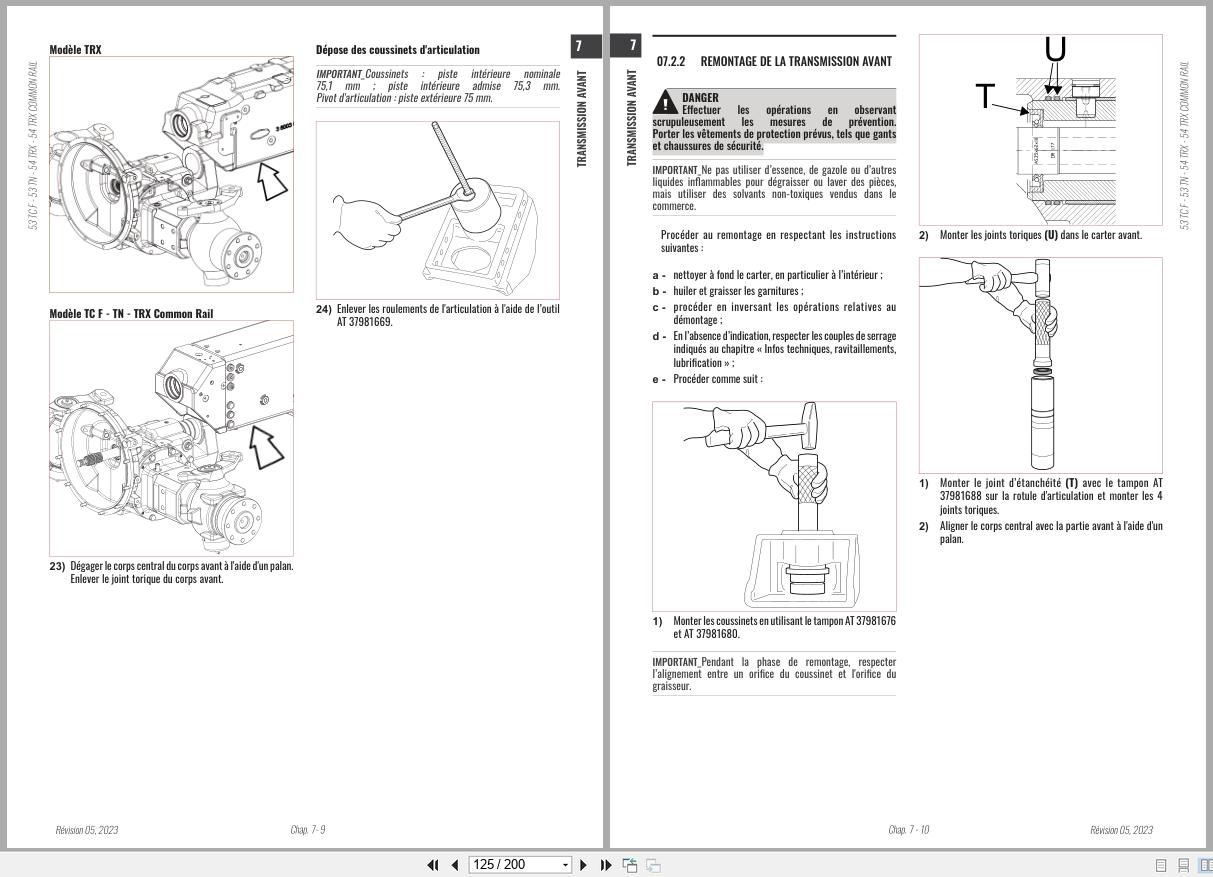 Antonio Carraro Tractor Series TORA TN5800 TN6800 Engine Transmission Workshop Manual 47308111 FR (3)