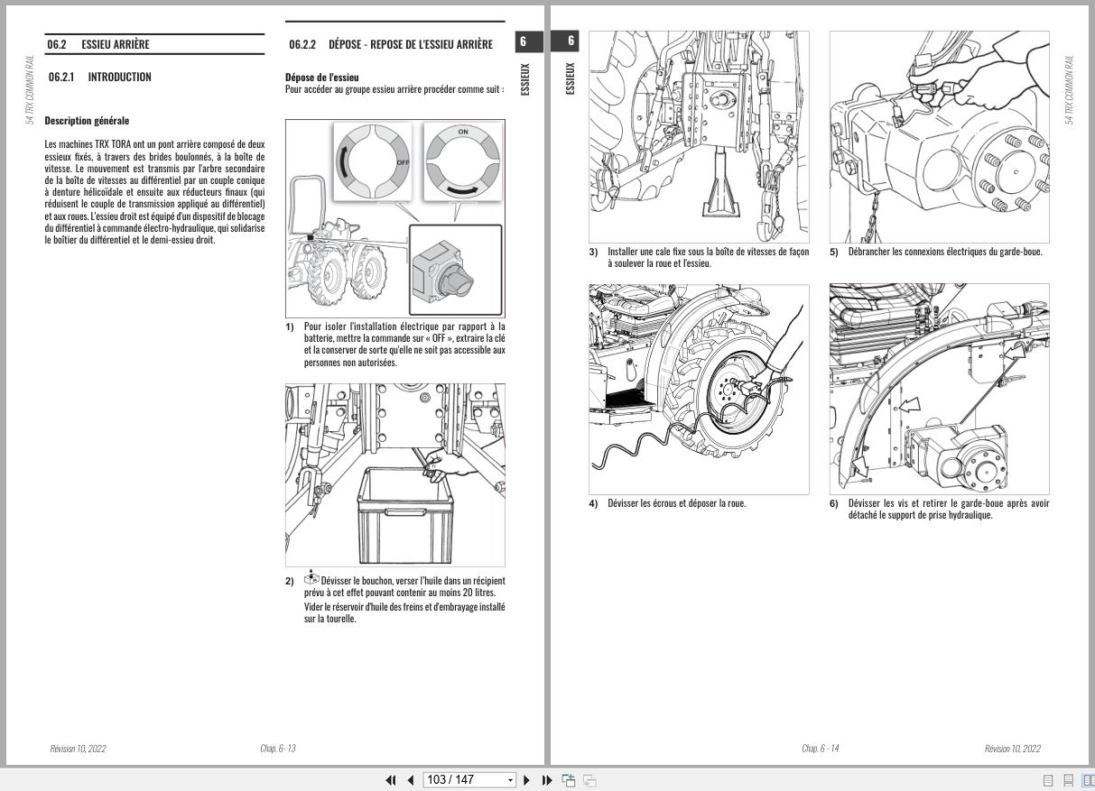 Antonio Carraro Tractor Series TORA TRX5800 Axles Workshop Manual 47309041 FR (3)