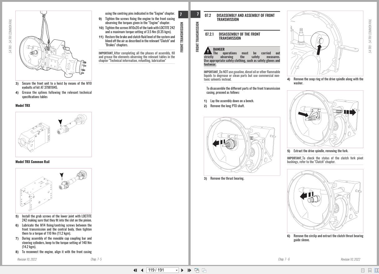 Antonio Carraro Tractor Series TORA TRX5800 Engine Transmission Workshop Manual 47308043 EN (3)