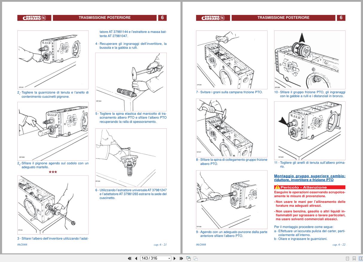 Antonio Carraro Tractor Series Tigrone 2190 S5500 to T8400F Technical Support Manual 47310060 01 IT (2)