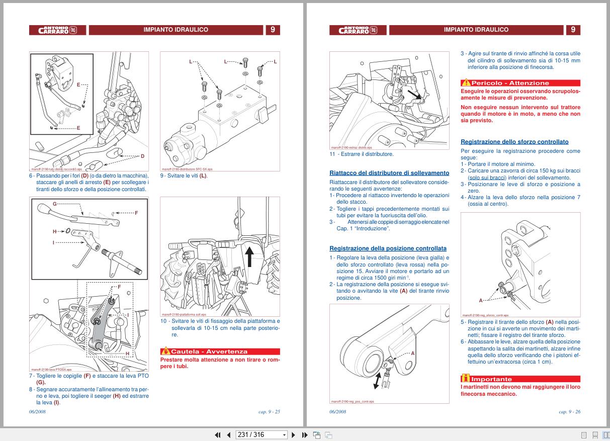 Antonio Carraro Tractor Series Tigrone 2190 S5500 to T8400F Technical Support Manual 47310060 01 IT (3)
