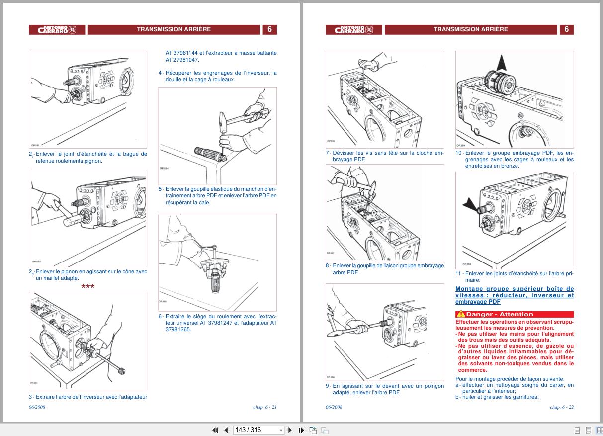 Antonio Carraro Tractor Series Tigrone 2190 S5500 to TC8400F Technical Support Manual 47310061 01 FR (2)