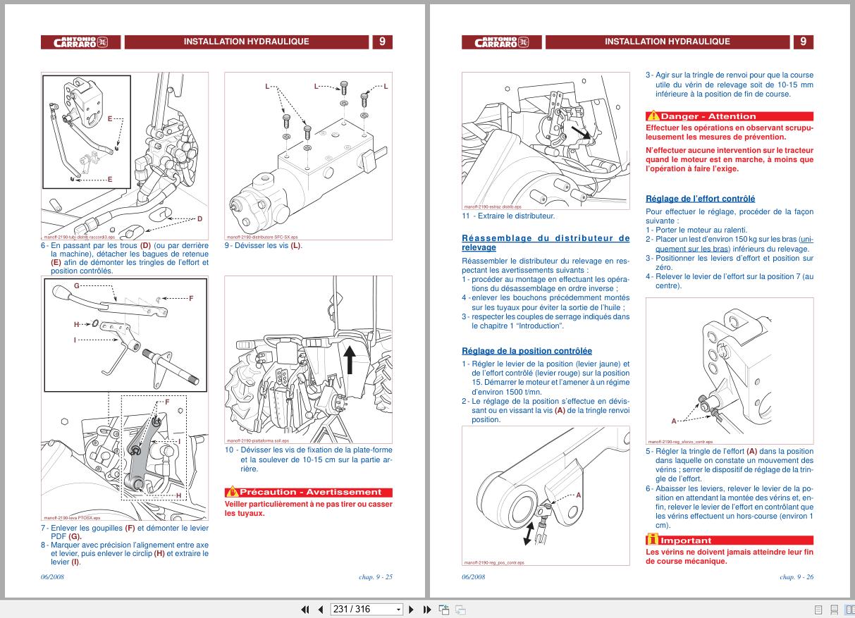 Antonio Carraro Tractor Series Tigrone 2190 S5500 to TC8400F Technical Support Manual 47310061 01 FR (3)