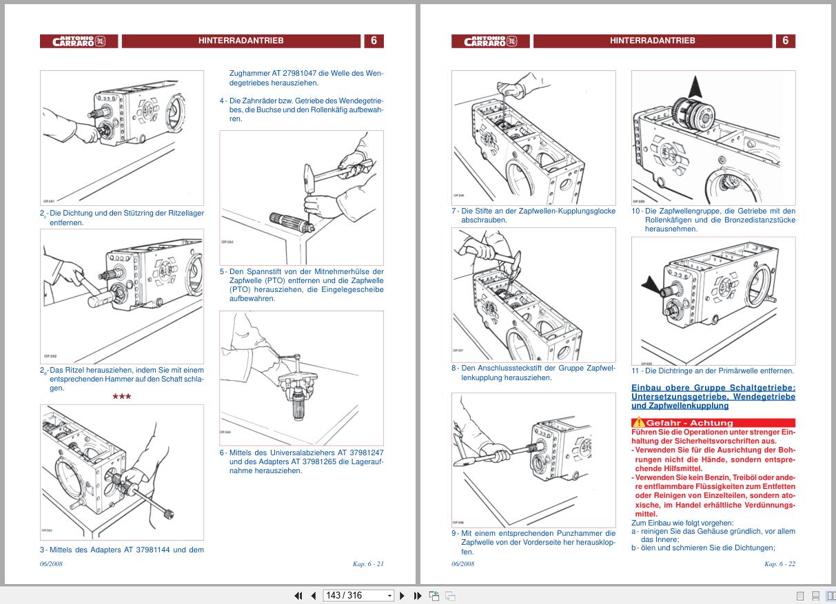 Antonio Carraro Tractor Series Tigrone 2190 S5500 to TC8400F Technical Support Manual 47310062 01 DE (2)