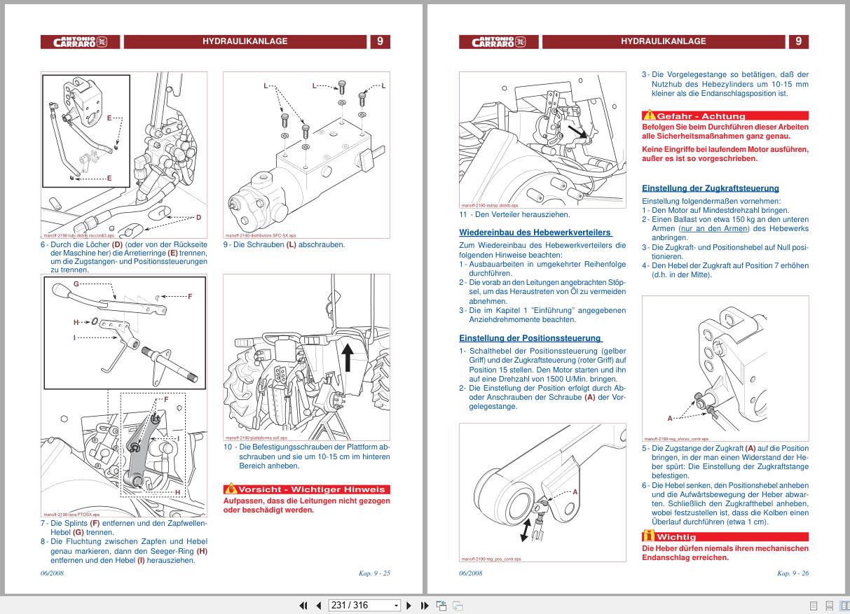 Antonio Carraro Tractor Series Tigrone 2190 S5500 to TC8400F Technical Support Manual 47310062 01 DE (3)