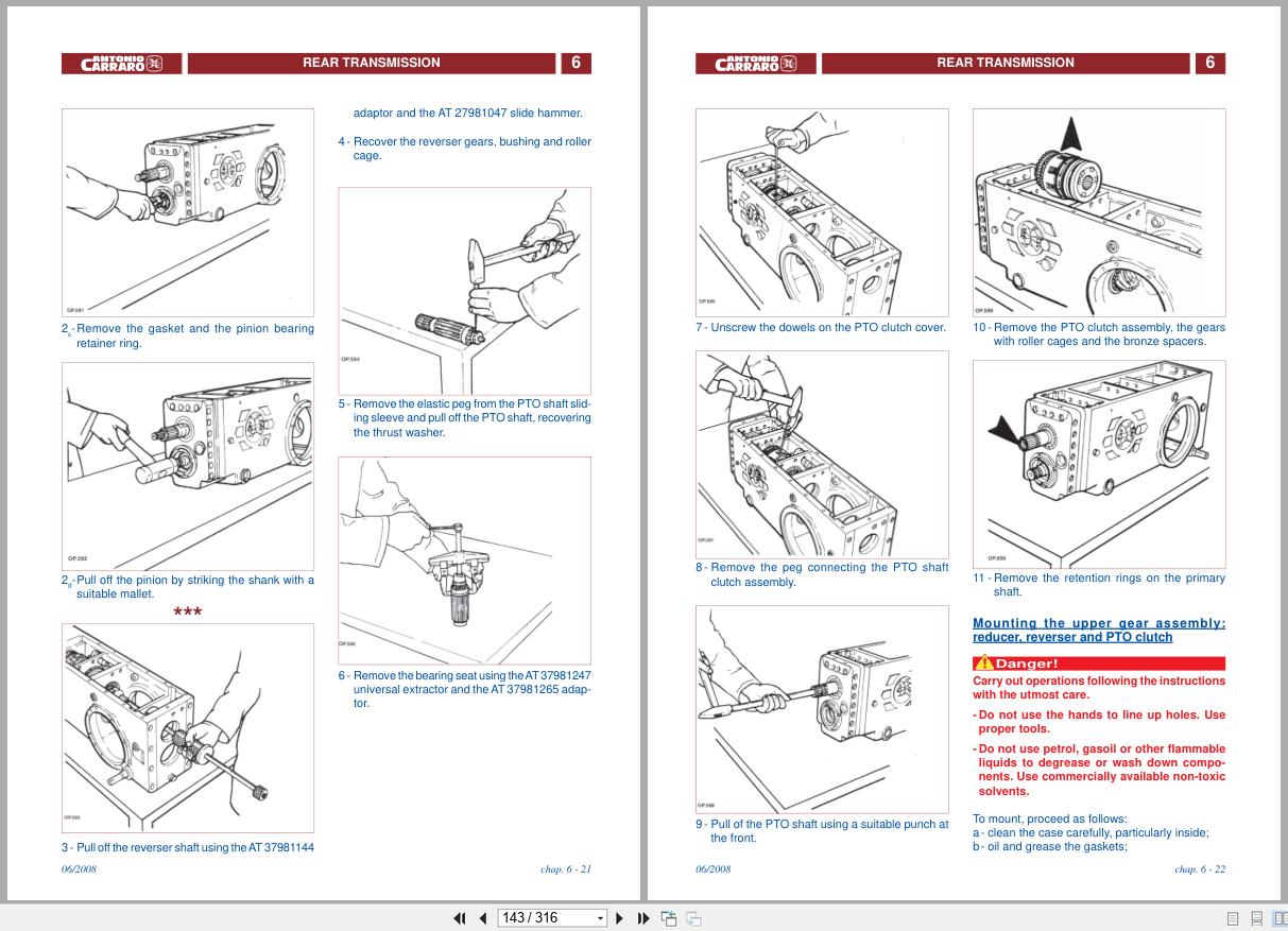Antonio Carraro Tractor Series Tigrone 2190 S5500 to TC8400F Technical Support Manual 47310063 01 EN (2)