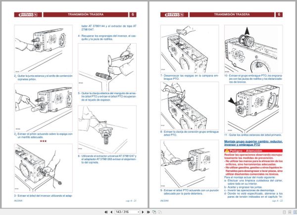 Antonio Carraro Tractor Series Tigrone 2190 S5500 To Tc8400F Technical Support Manual 47310064 01 Es (2)