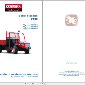 Antonio Carraro Tractor Tigrone Series 2190 5500CC to 8400CC Technical Support Manual 47310065 IT (1)