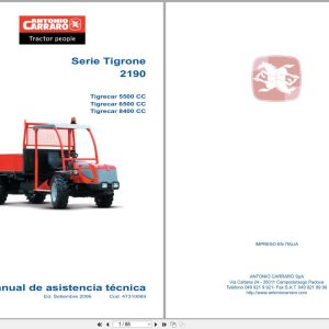 Antonio Carraro Tractor Tigrone Series 2190 5500CC to 8400CC Technical Support Manual 47310069 ES (1)