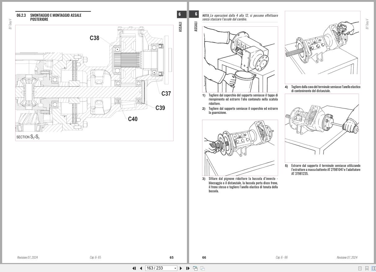 Antonio Carraro Tractor Tony 11700V Axles Workshop Manual 47309300 IT (3)