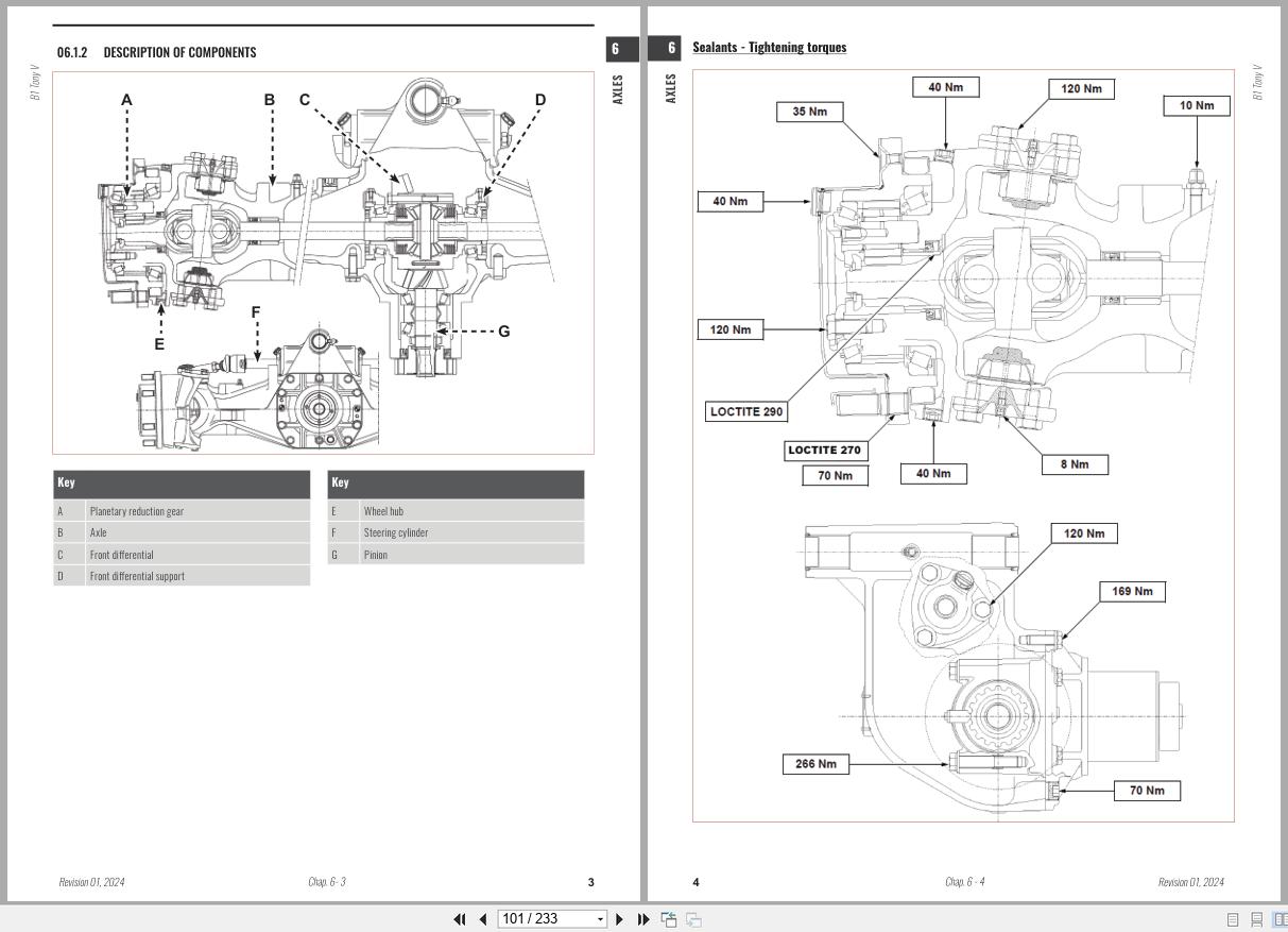 Antonio Carraro Tractor Tony 8700V Axles Workshop Manual 47309213 01 EN (2)