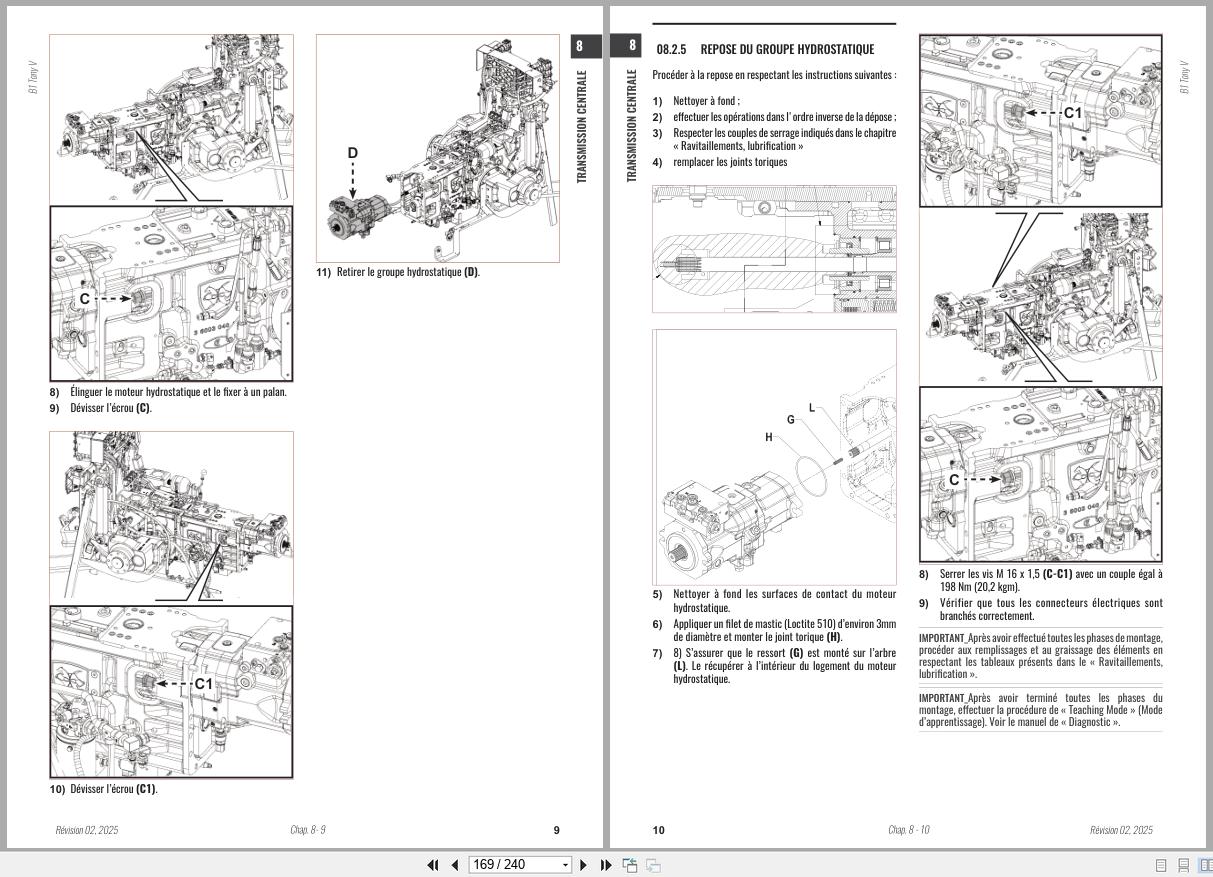Antonio Carraro Tractor Tony 8700V Engine Transmission Workshop Manual 47308191 01 FR (3)