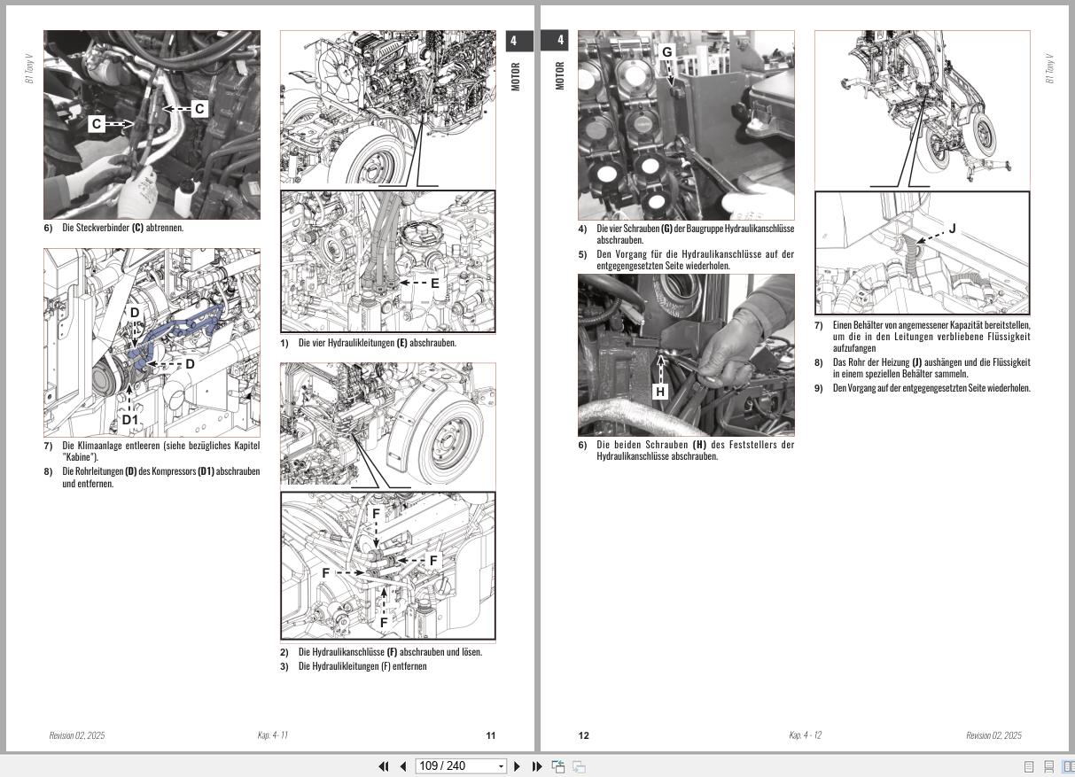 Antonio Carraro Tractor Tony 8700V Engine Transmission Workshop Manual 47308192 01 DE (2)