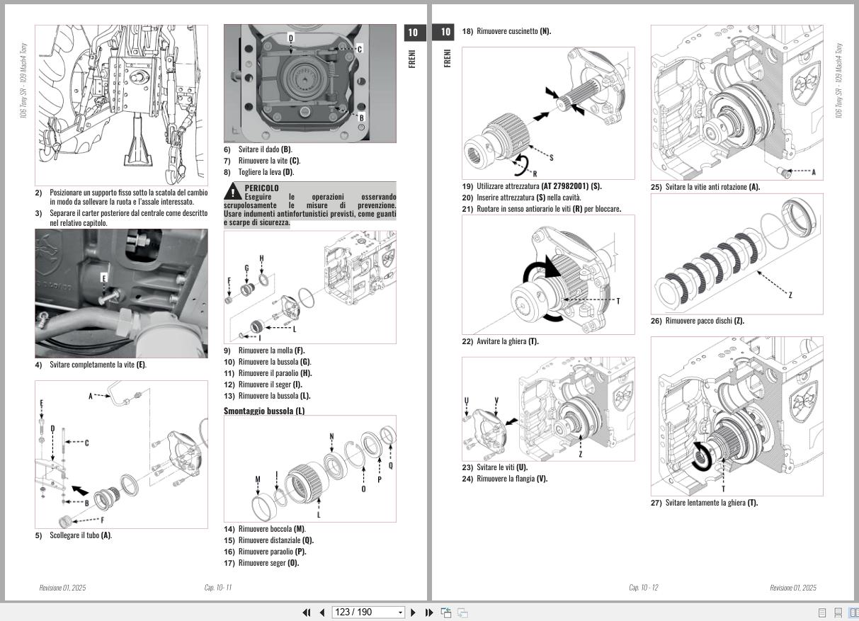 Antonio Carraro Tractor Tony Mach4 10900 8900 Axles Workshop Manual 47309320 IT (2)