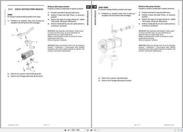 Antonio Carraro Tractor Tony Mach4 10900 8900 Hydraulic Workshop Manual 47311290 IT (3)