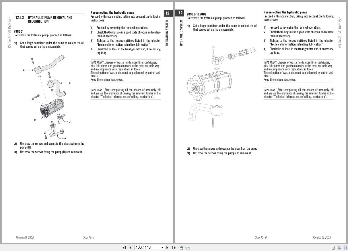 Antonio Carraro Tractor Tony Mach4 10900 8900 Hydraulic Workshop Manual 47311293 EN (3)