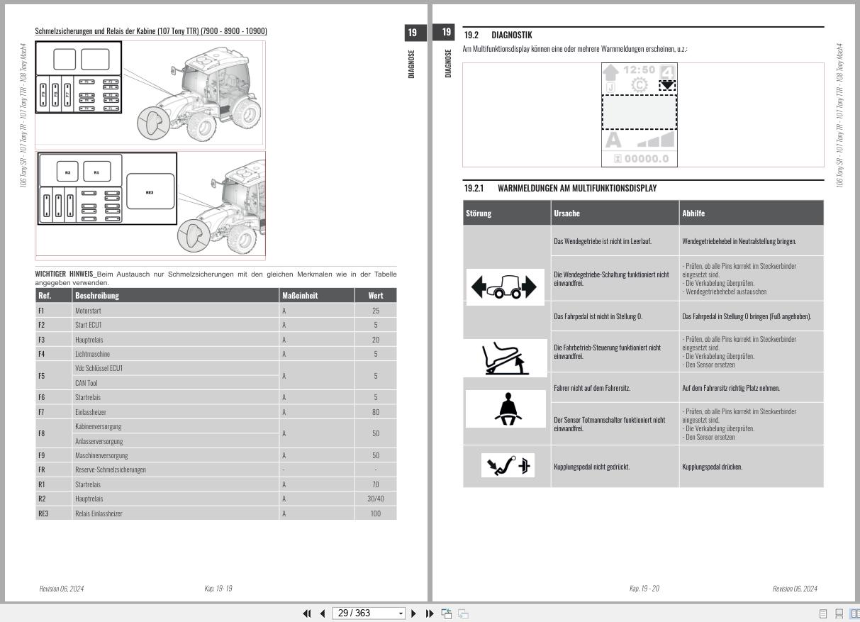 Antonio Carraro Tractor Tony SR8900 to SR10900 Diagnostic Workshop Manual 47307052 02 DE (2)