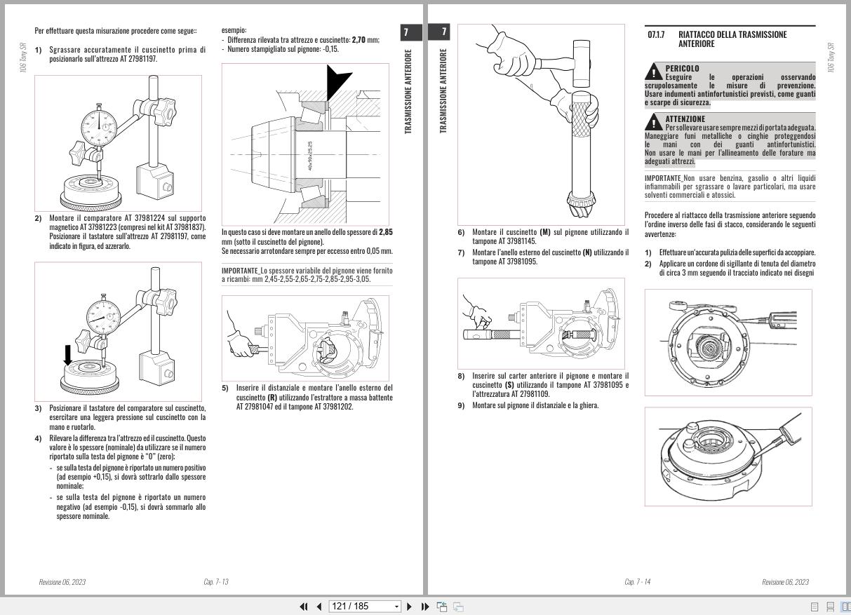 Antonio Carraro Tractor Tony SR8900 to SR10900 Engine Transmission Workshop Manual 47308080 IT (3)