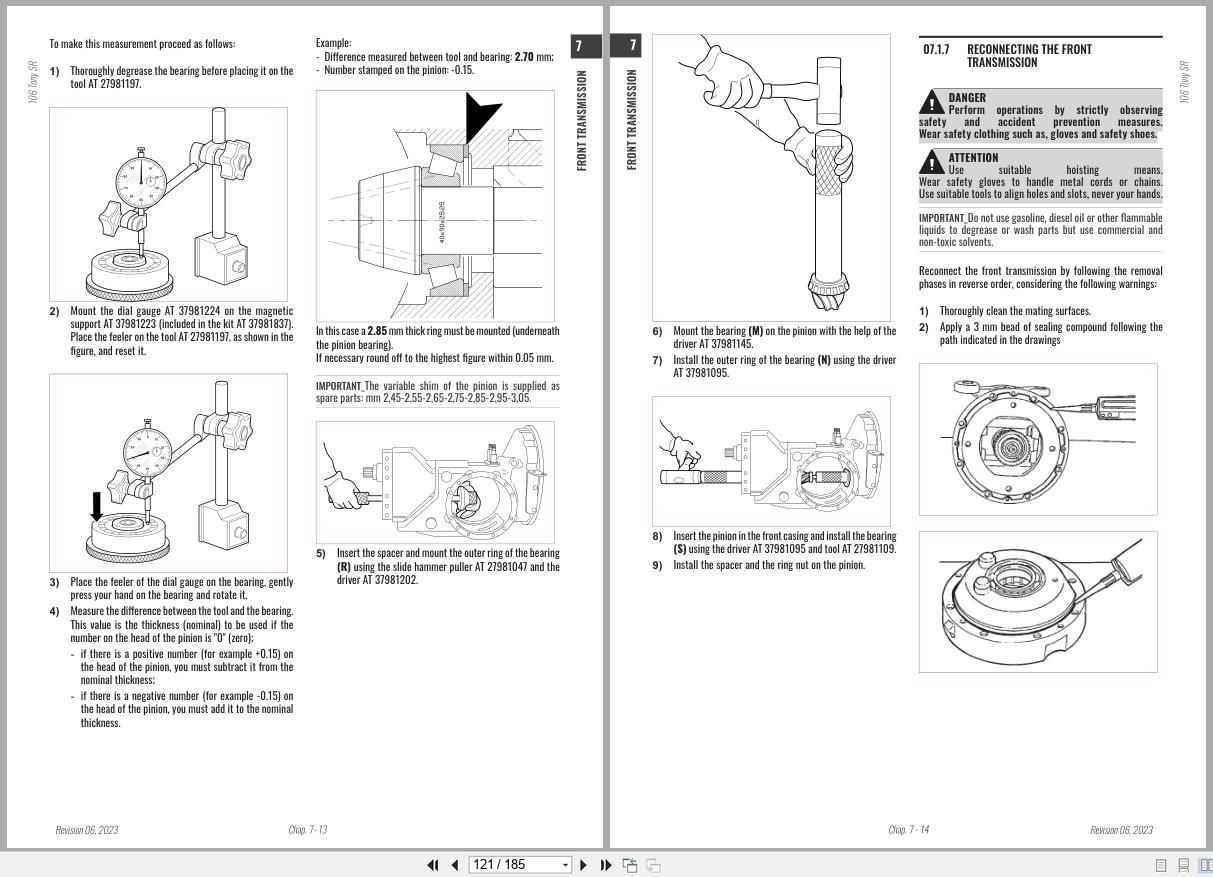 Antonio Carraro Tractor Tony SR8900 to SR10900 Engine Transmission Workshop Manual 47308083 EN (3)