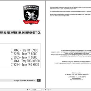 Antonio Carraro Tractor Tony TR8900 to TRG10900 Diagnostic Workshop Manual 47307060 02 IT (1)
