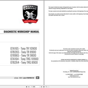 Antonio Carraro Tractor Tony TR8900 to TRG10900 Diagnostic Workshop Manual 47307063 02 EN (1)