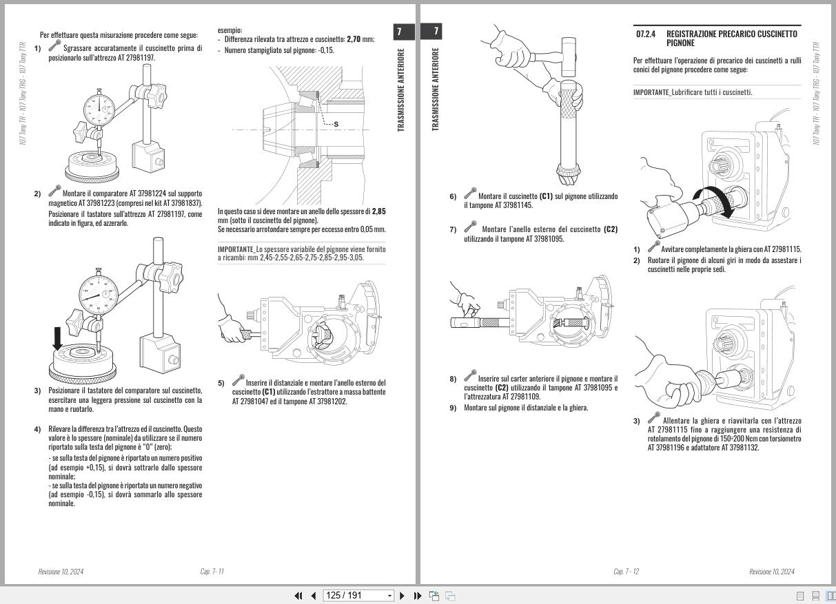 Antonio Carraro Tractor Tony TR8900 to TRG10900 Engine Transmission Workshop Manual 47308090 01 IT (3)