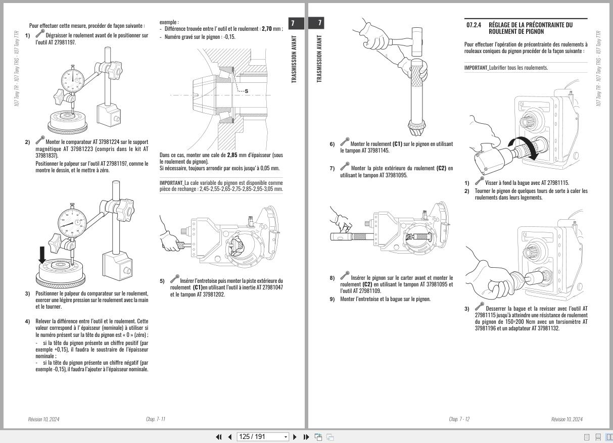Antonio Carraro Tractor Tony TR8900 to TRG10900 Engine Transmission Workshop Manual 47308091 01 FR (3)