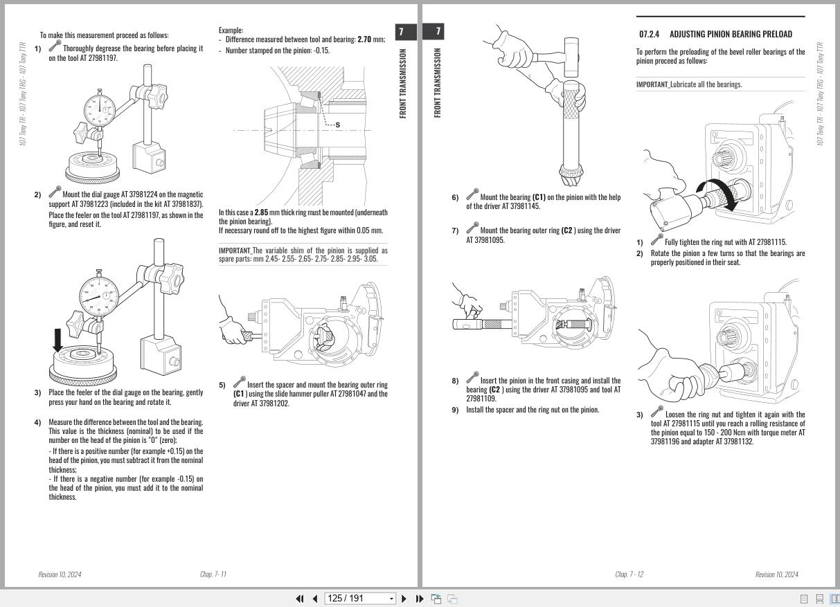 Antonio Carraro Tractor Tony TR8900 to TRG10900 Engine Transmission Workshop Manual 47308093 01 EN (3)