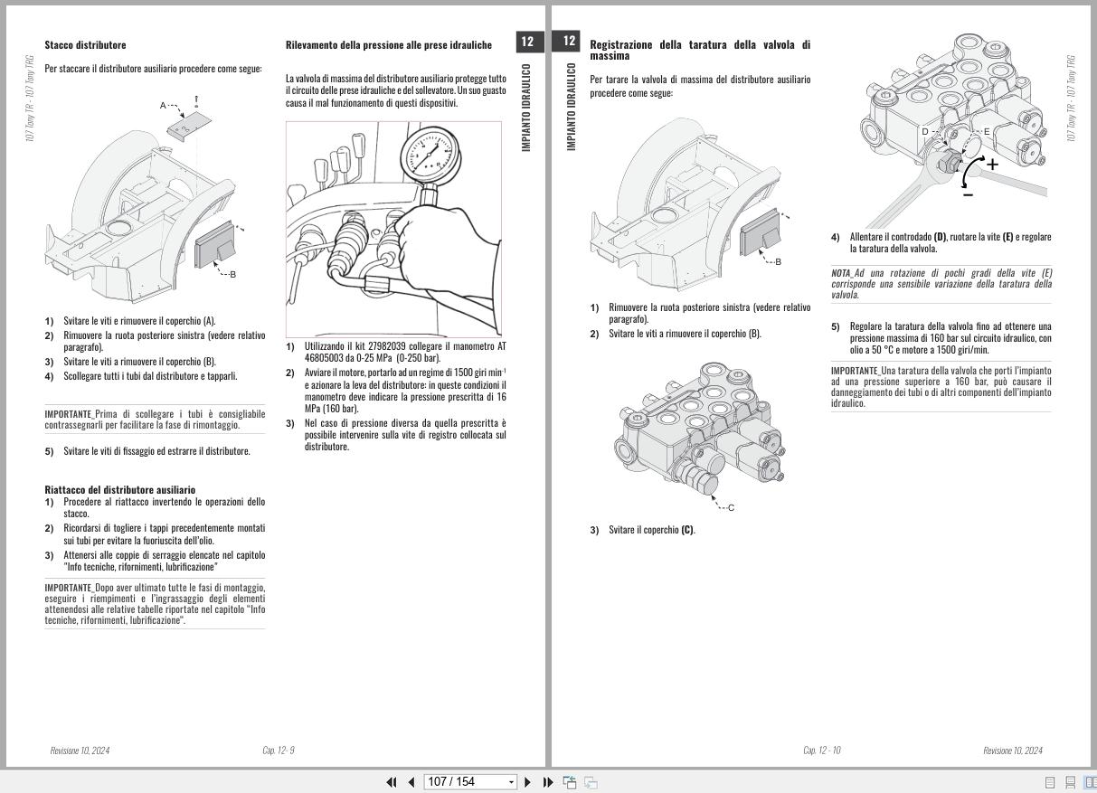 Antonio Carraro Tractor Tony TR8900 to TRG10900 Hydraulic Workshop Manual 47311090 01 IT (3)